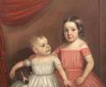 American School 19th Century Portrait of Two Children
