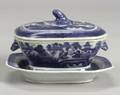 Small Rectangular Canton Covered Sauce Tureen and Undertray