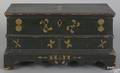 Rare Pennsylvania or New York painted miniature blanket chest dated 1827