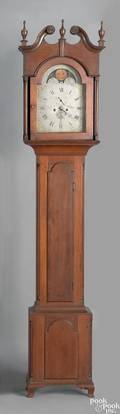 Reading Pennsylvania Chippendale walnut tall case clock late 18th c