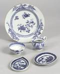Five Blue and White Chinese Export Porcelain Items