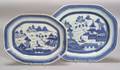Two Rectangular Canton Porcelain Platters