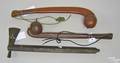 Native American pipe tomahawk and 2 clubs
