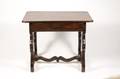 French Louis XIV Walnut  Oak Table w One Drawer