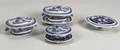 Four Small Covered Canton Porcelain Serving Dishes