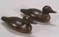 Pair of Carved Green Wing Teal Duck Decoys