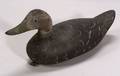 Carved and Painted Wooden Black Duck Decoy