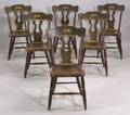 Set of Six Painted and Decorated Side Chairs
