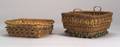 Two Paint Decorated Woven Splint Baskets
