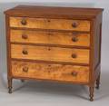 Federal Cherry Carved and Wavy Birch Veneer Bureau