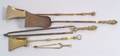 Five Brass and Iron Fireplace Tools