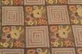 Large Wool Floral and Geometric Hooked Rug