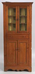 Small Pine Glazed Corner Cupboard