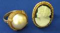 14kt Gold and Mabe Pearl Ring and a Cameo Ring