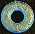 Lalique Molded Blue Glass Wreath Pendant
