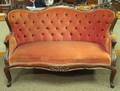 Victorian Upholstered Carved Walnut Settee