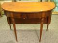 Federal Cherry and Mahogany Veneer Dropleaf Demilune Banquet Table End