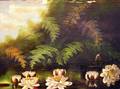 Framed Oil of a Lily Pond