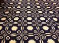 Blue and White Jacquard Woven Wool SummerWinter Coverlet