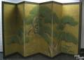 Japanese painted 6part folding screen ca 1900