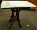 Victorian White Marbletop Walnut Occasional Table