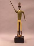 Polychrome Painted Carved Wooden Black Man with Top Hat Whirligig
