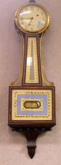 E Howard  Co Mahogany and Eglomise Banjo Wall Timepiece