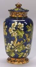 Doulton Lambeth Faience Floral Decorated Covered Jar