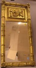Federal Giltwood Split Baluster Mirror with Cornucopia Tablet