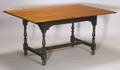 Eldred Wheeler William  Mary Style Tiger Maple Breadboardtop Black Painted Table