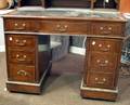 Georgianstyle Inlaid Mahogany Flattop DoublePedestal Desk