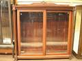 Neoclassical Carved Mahogany Book Cabinet with Two Sliding Doors