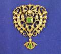 Antique Emerald and Rosecut Diamond Brooch