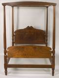 Paine Furniture Federalstyle Mahogany and Mahogany Veneer Fluted Tall Post Bed with Tester
