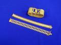 Three Contemporary 14kt Gold Bracelets