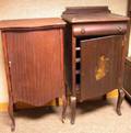 Two Frenchstyle Mahogany Veneer Sheet Music Cabinets