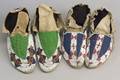 Two Pairs of Central Plains Beaded Hide Mans Moccasins