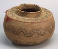 California Polychrome Coiled Basketry Jar