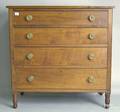 Sheraton walnut chest of drawers