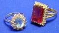 Two Gemstone and Diamond Rings
