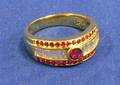18kt Gold Baguette Diamond and Round Ruby Band