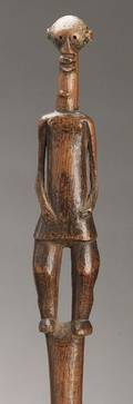 African Carved Wood Staff