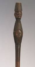 African Carved Wood Staff