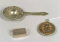 Chinese Export Silver Tea Strainer Vinaigrette and Dragon and Phoenix Wirework Pendant