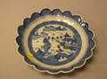 Chinese Export Porcelain Canton Blue and White ScallopedEdge Low Bowl