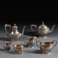 Assorted Sevenpiece English and American Sterling Silver Tea and Coffee Service