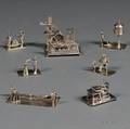 Seven Dutch 833 Silver Figural Miniatures