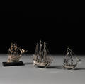 Three Dutch 833 Silver Ship Miniatures