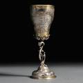 German Parcelgilt and Silver Hunting Goblet