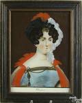 Reverse painted portrait 19th c